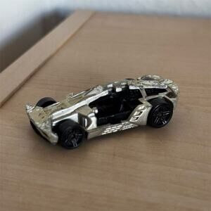 Y2K Hot Wheels Split Decision Silver Sports Car Chrome Finish 1/64 Scale 2008